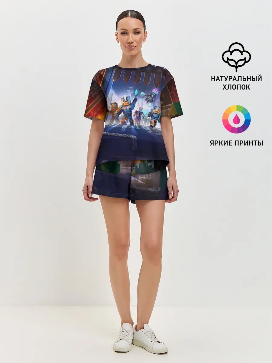 Женская пижама с шортами / MINECRAFT АРМИЯ КРИПЕРОВ