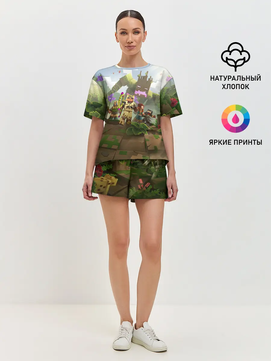 Женская пижама с шортами / МАЙНКРАФТ ГЕРОИ ПРОТИВ ЗЛА