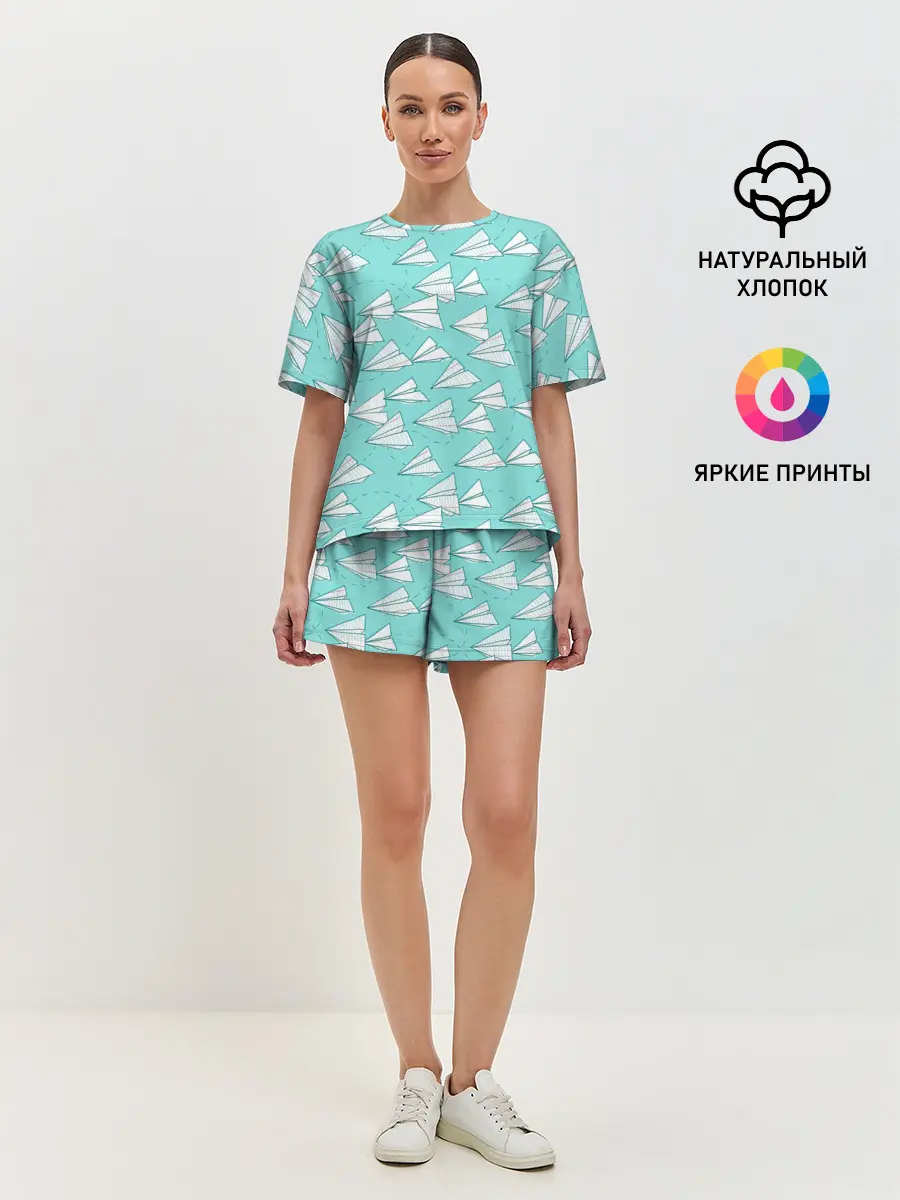 Женская пижама с шортами / Paper Airlines