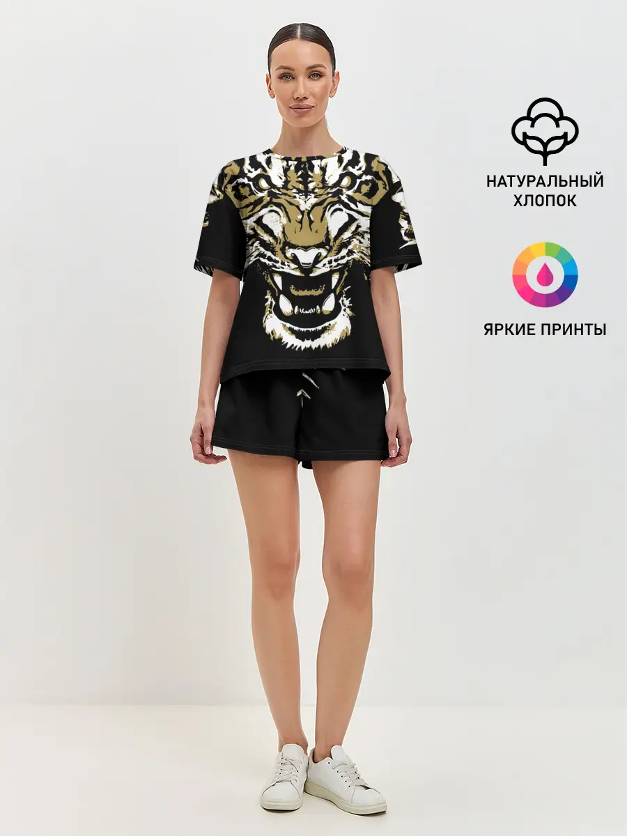 Женская пижама с шортами / Рычание джунглей