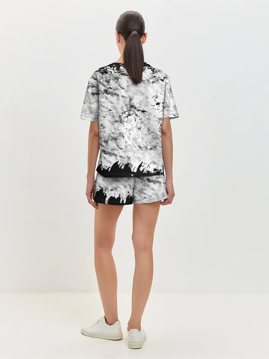 Женская пижама с шортами / Надпись Слипкнот Рок Группа ЧБ | Slipknot