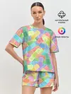 Женская пижама с шортами / Цветные пластыри