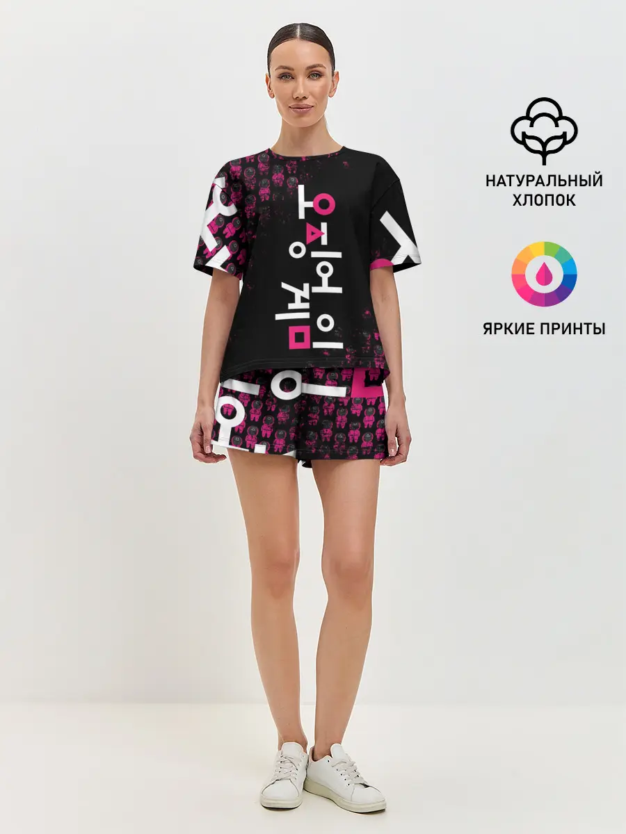 Женская пижама с шортами / SQUID GAME | ПАТТЕРН СТРАЖЕЙ