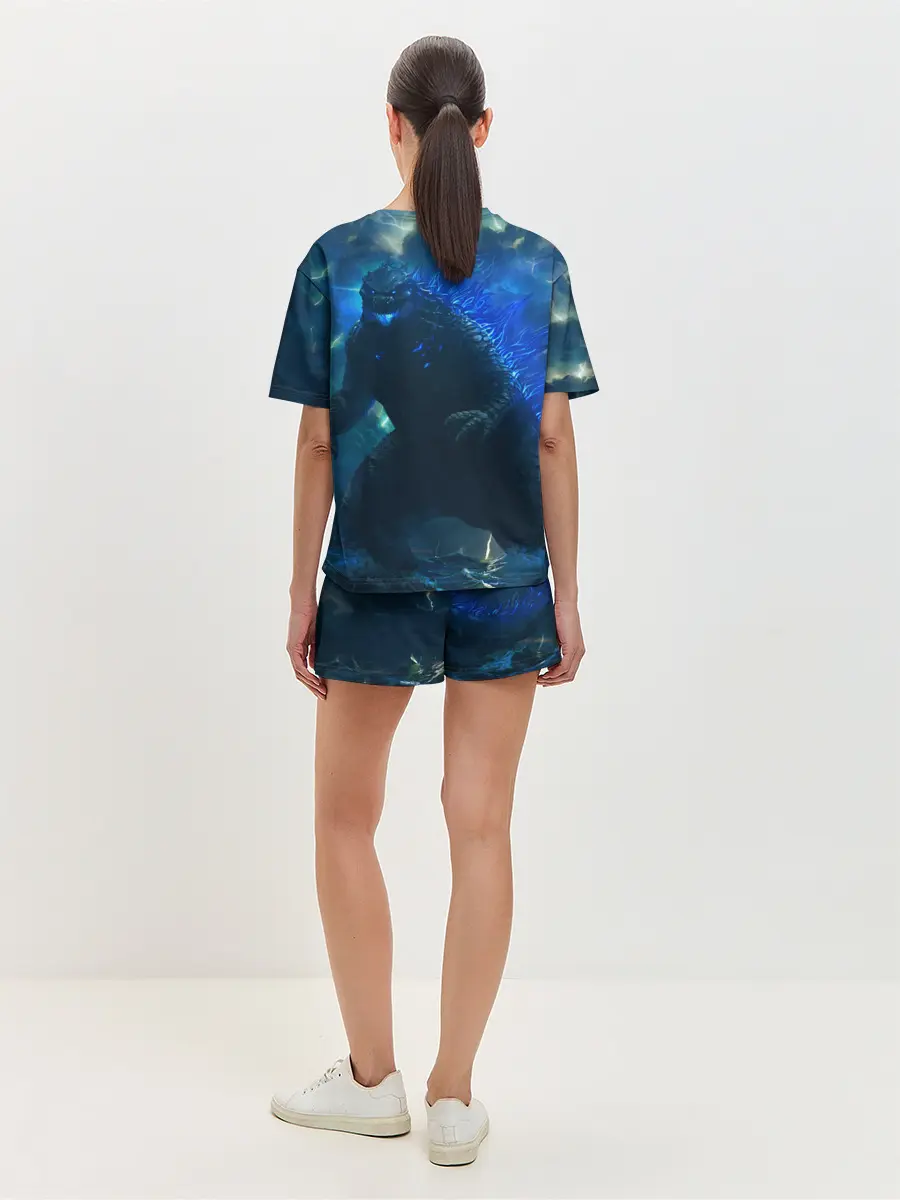 Женская пижама с шортами / ГОДЗИЛЛА В МОРЕ