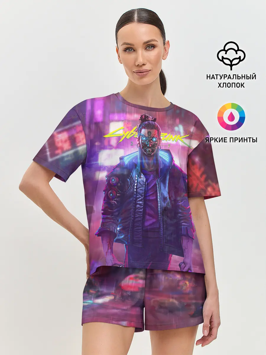 Женская пижама с шортами / CYBERPUNK 2077 SAMURAI, ХАОС