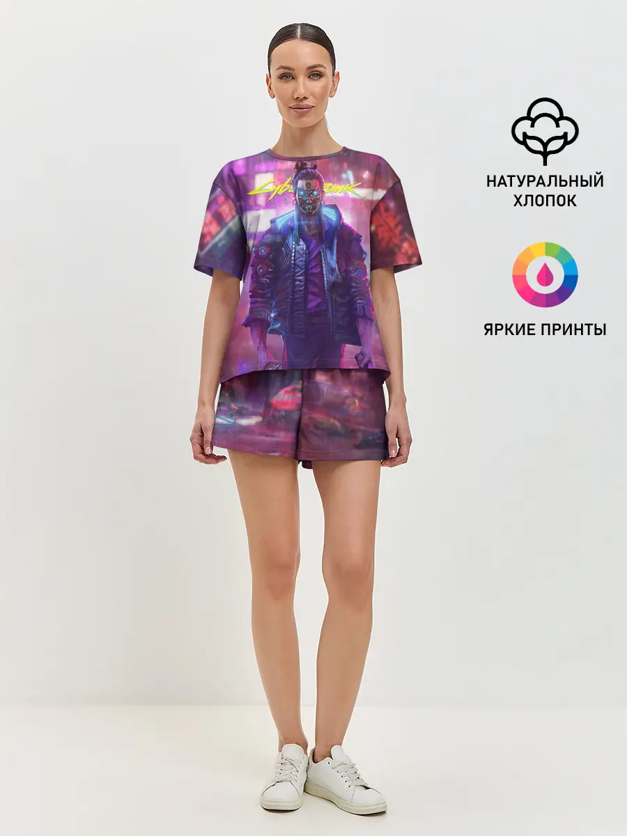 Женская пижама с шортами / CYBERPUNK 2077 SAMURAI, ХАОС