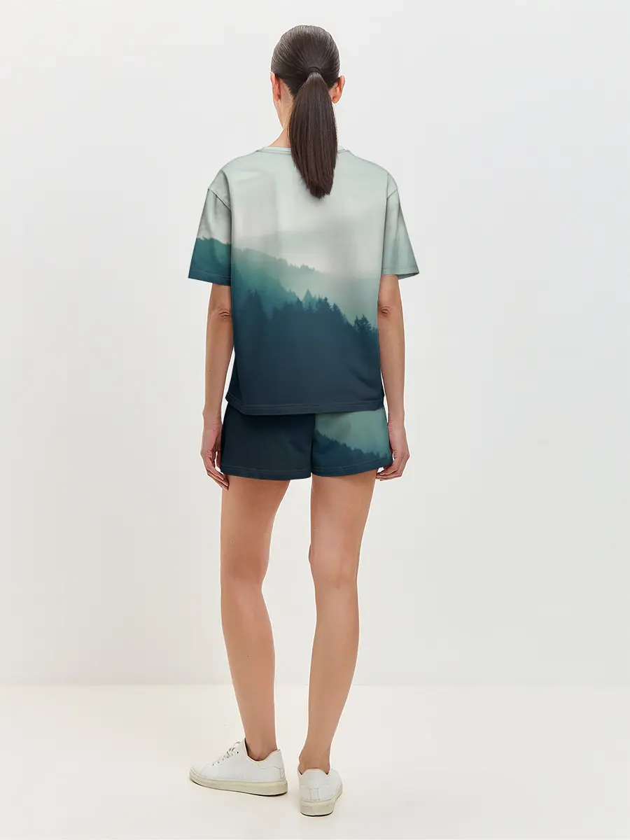 Женская пижама с шортами / ДРАКОНЫ НАД ЛЕСОМ / DRAGON