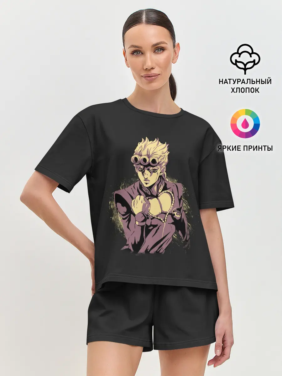 Женская пижама с шортами / Giorno Giovanna. Golden Wind