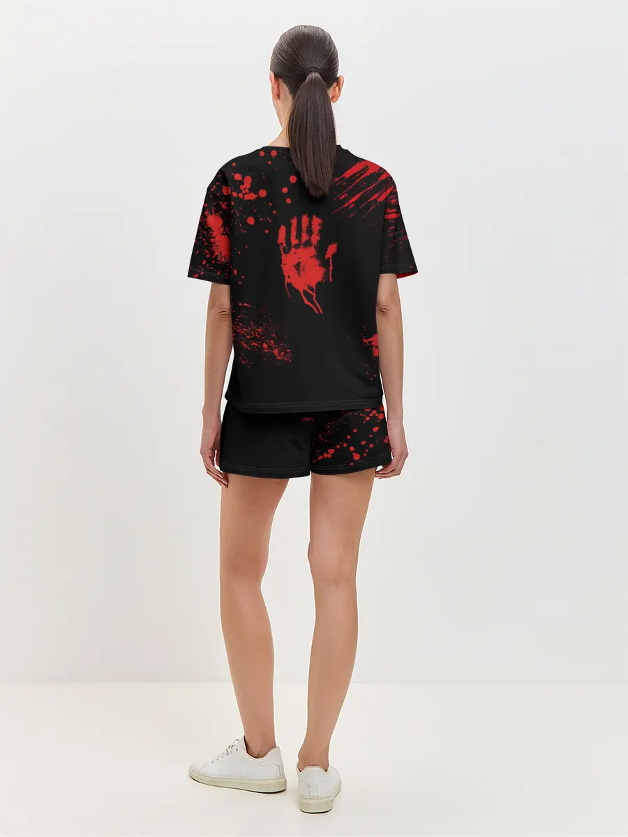 Женская пижама с шортами / ГОРЯЧАЯ ОХРАНА | КРУГ ТРЕУГОЛЬНИК КВАДРАТ