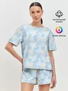 Женская пижама с шортами / Узоры Снежинки