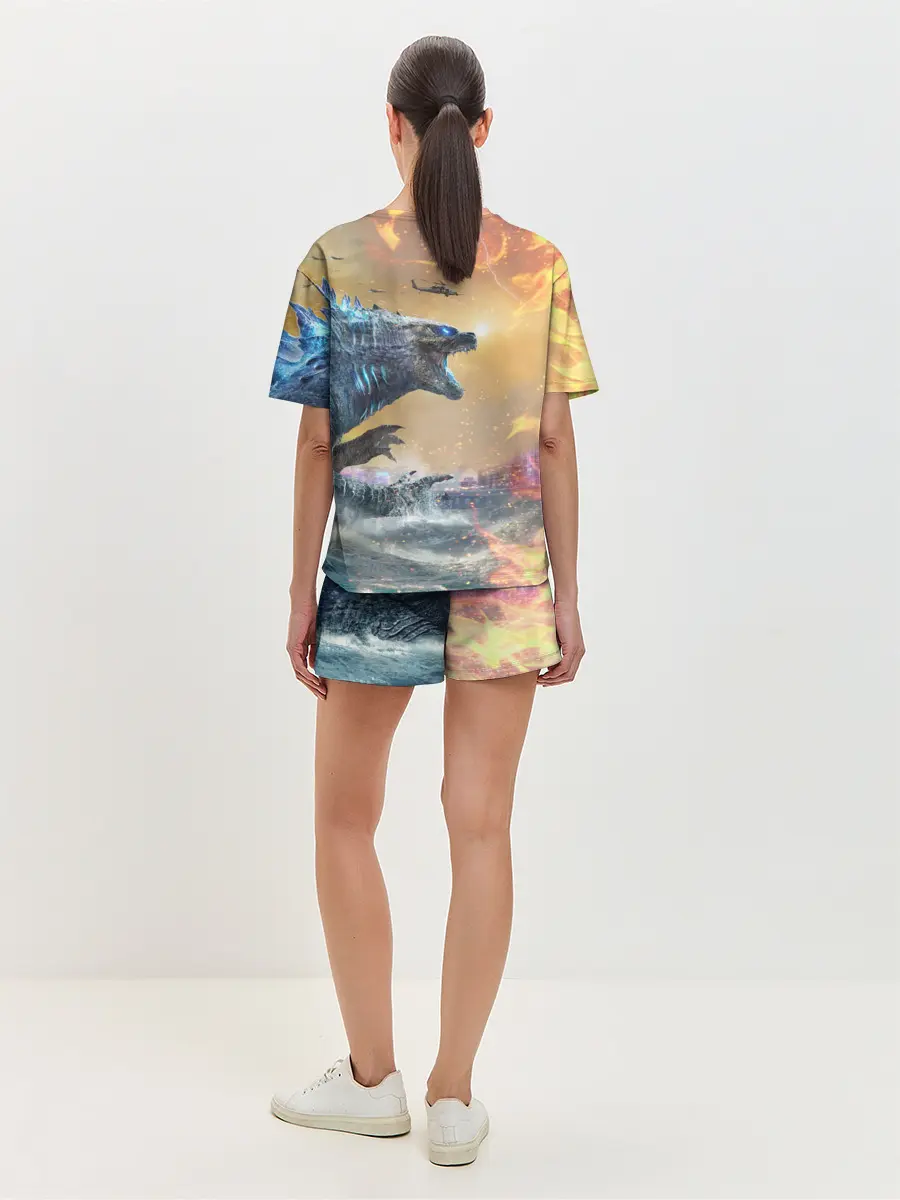 Женская пижама с шортами / ГОДЗИЛЛА АТАКУЕТ!