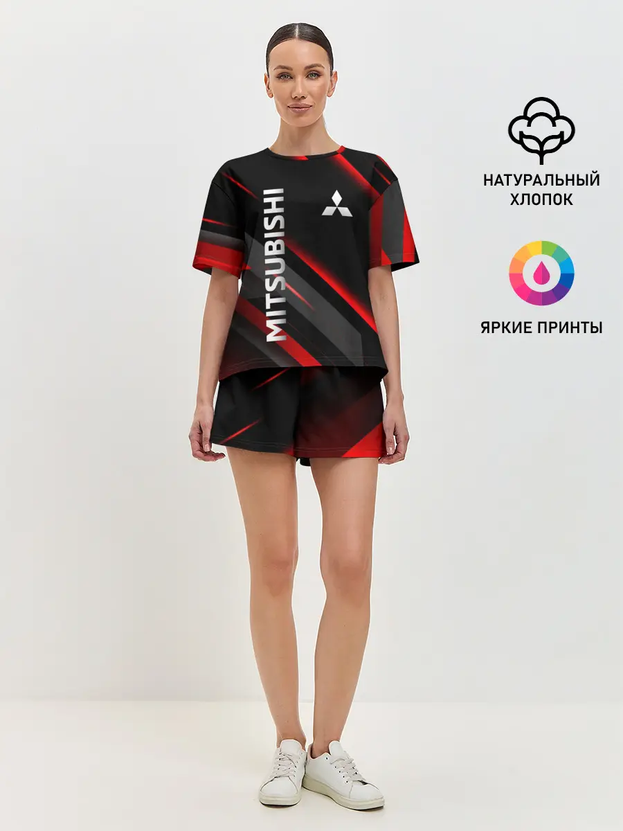 Женская пижама с шортами / Геометрия митсубиси