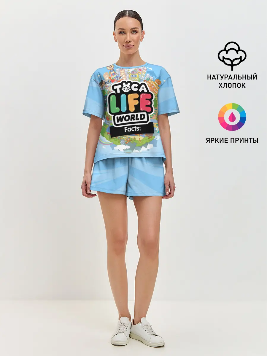 Женская пижама с шортами / TOCA BOCA WORLD, ПЛАНЕТА ИГРЫ