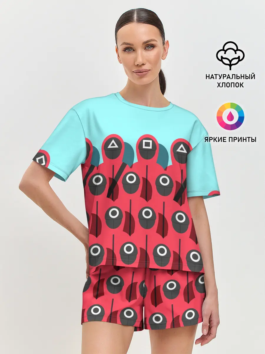 Женская пижама с шортами / Охрана | Squid game