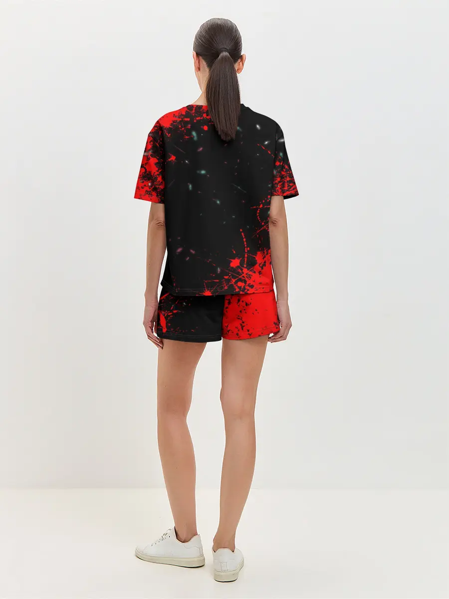 Женская пижама с шортами / Игра в кальмара брызги крови