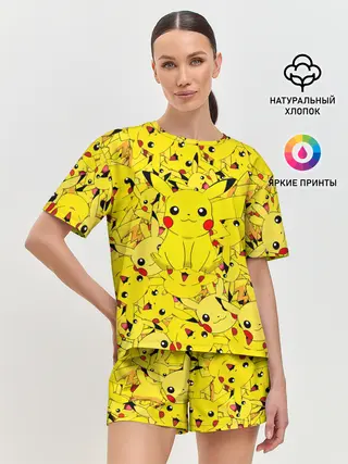 Женская пижама с шортами / ПИКАЧУ ПОКЕМОН PIKA PIKA