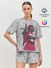 Женская пижама с шортами / ОПАСНЫЙ ТРЕУГОЛЬНИК | ИГРА В КАЛЬМАРА