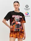 Женская пижама с шортами / ROBLOX FIRE | РОБЛОКС ОГОНЬ | ПОЖАРНЫЙ