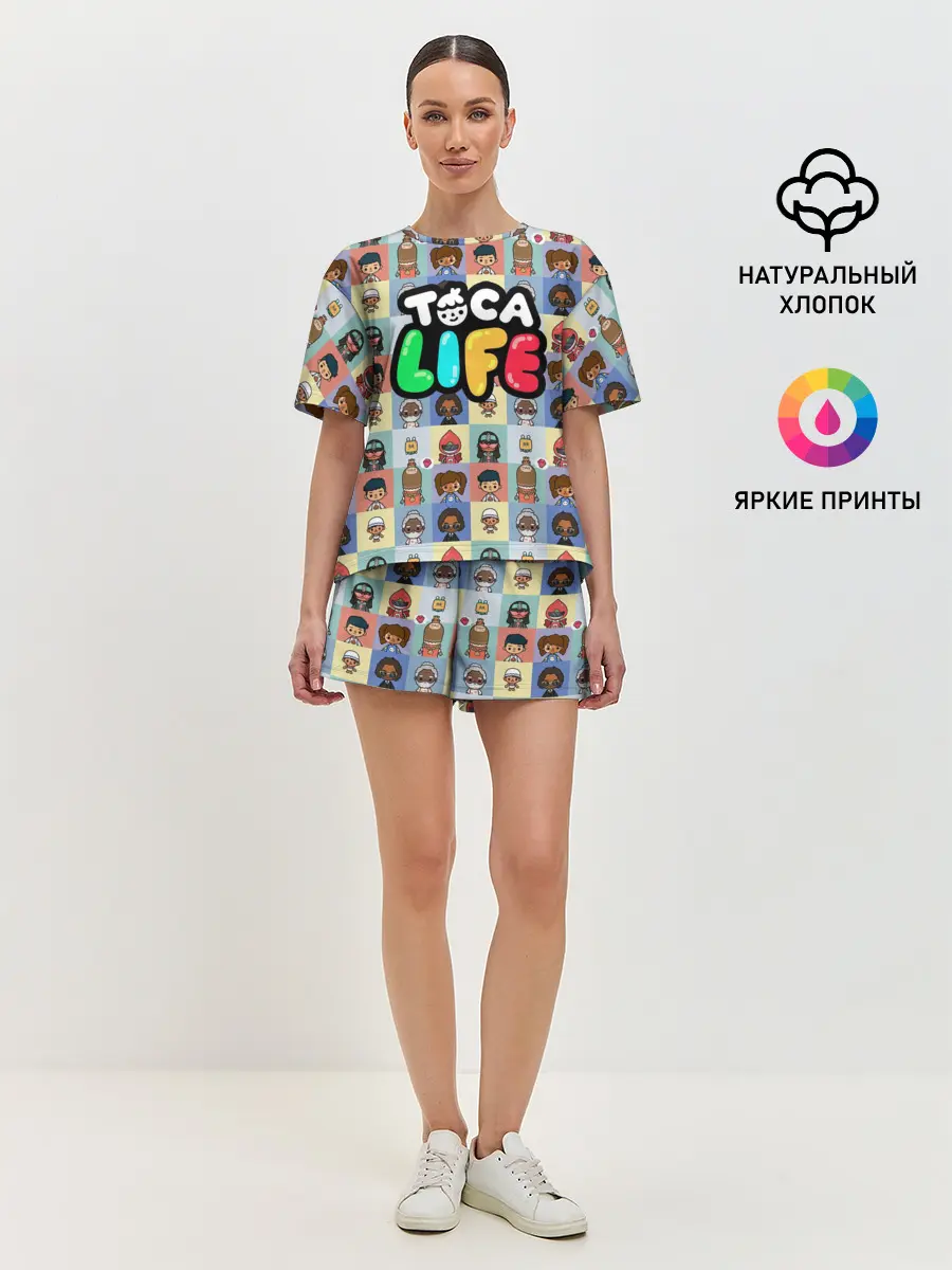 Женская пижама с шортами / Toca Boca characters | Тока бока персонажи