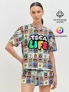 Женская пижама с шортами / Toca Boca characters | Тока бока персонажи