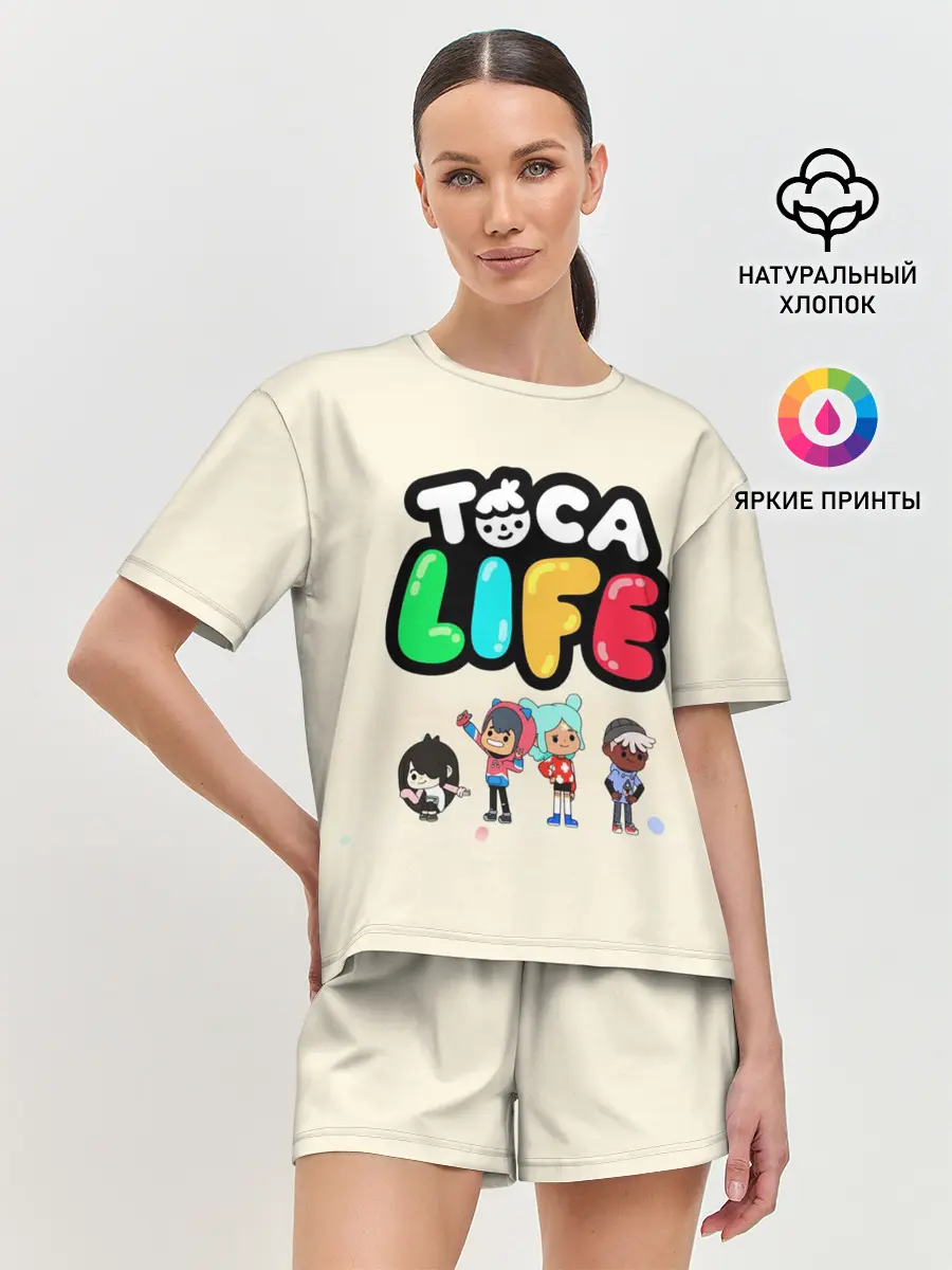 Женская пижама с шортами / Toca Boca Рита, Зик, Нари, Леон