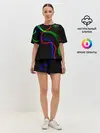 Женская пижама с шортами / Неоновый хаос 3D/Neon chaos 3D