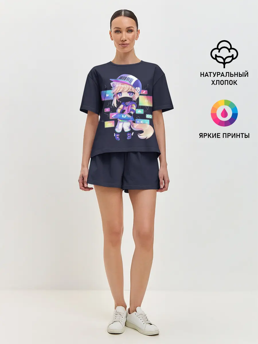 Женская пижама с шортами / DJ Males Buns