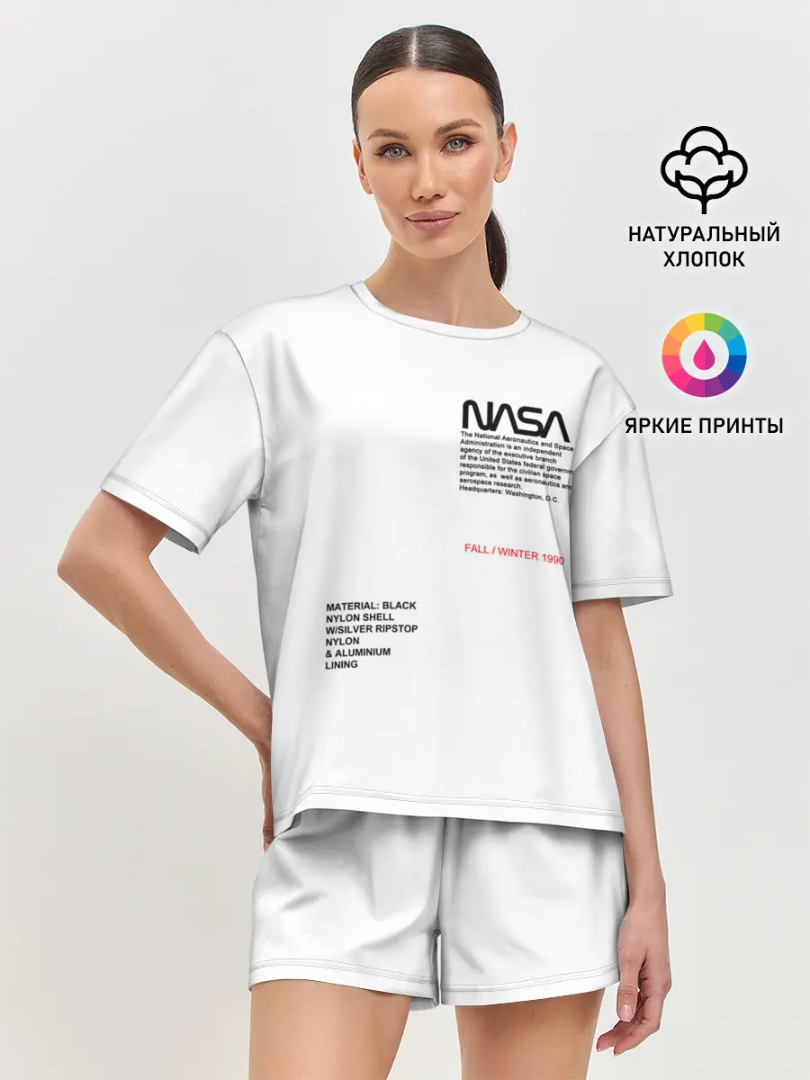 Женская пижама с шортами / NASA БЕЛАЯ ФОРМА | НАСА WHITE UNIFORM