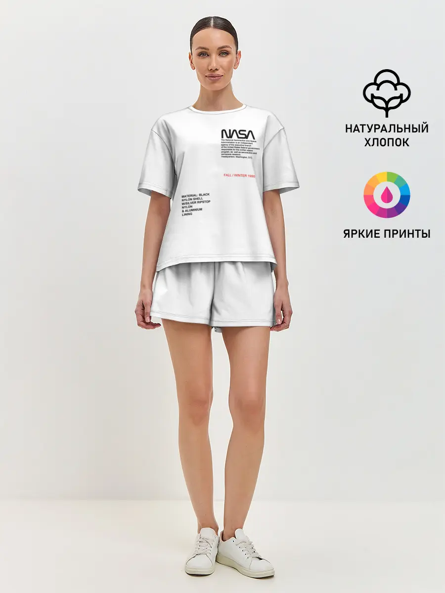 Женская пижама с шортами / NASA БЕЛАЯ ФОРМА | НАСА WHITE UNIFORM