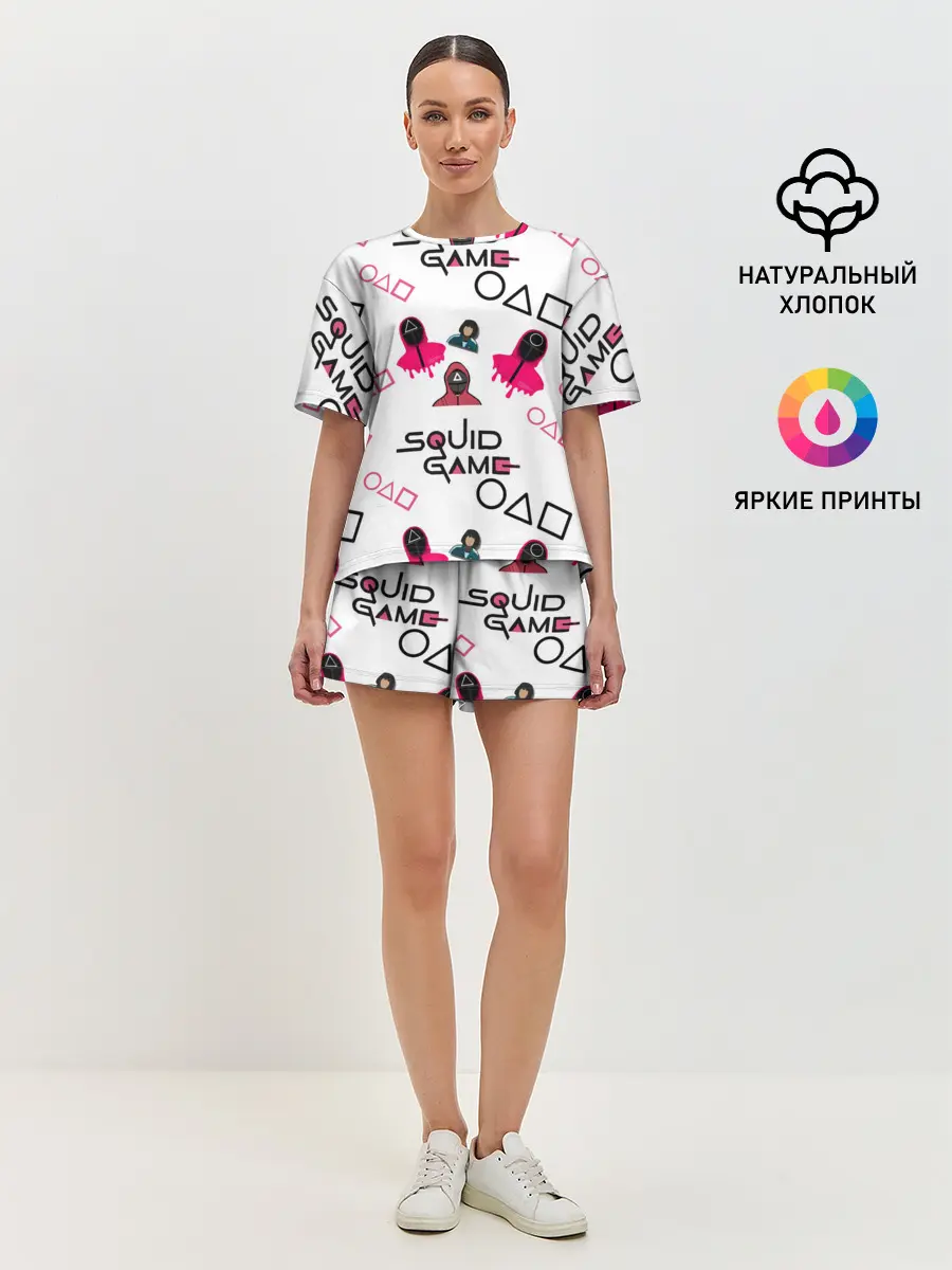 Женская пижама с шортами / игра в кальмара злодеи