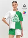 Женская пижама с шортами / Зелёная Ёлочка