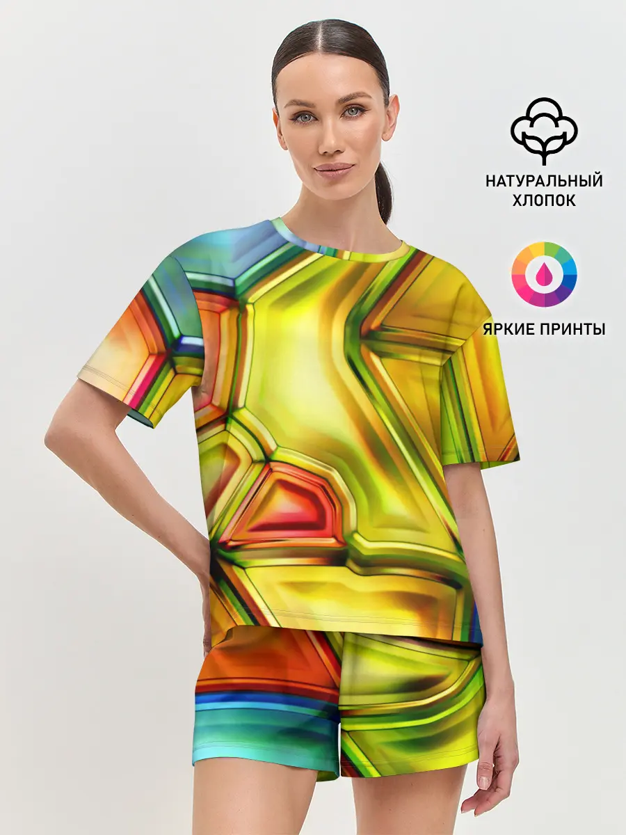 Женская пижама с шортами / Абстрактная абстракция