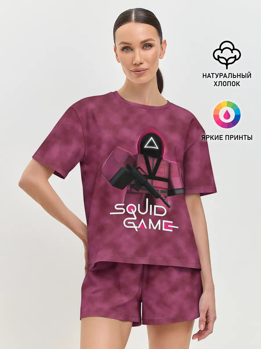 Женская пижама с шортами / ИГРА В КАЛЬМАРА РОБЛОКС | SQUID GAME