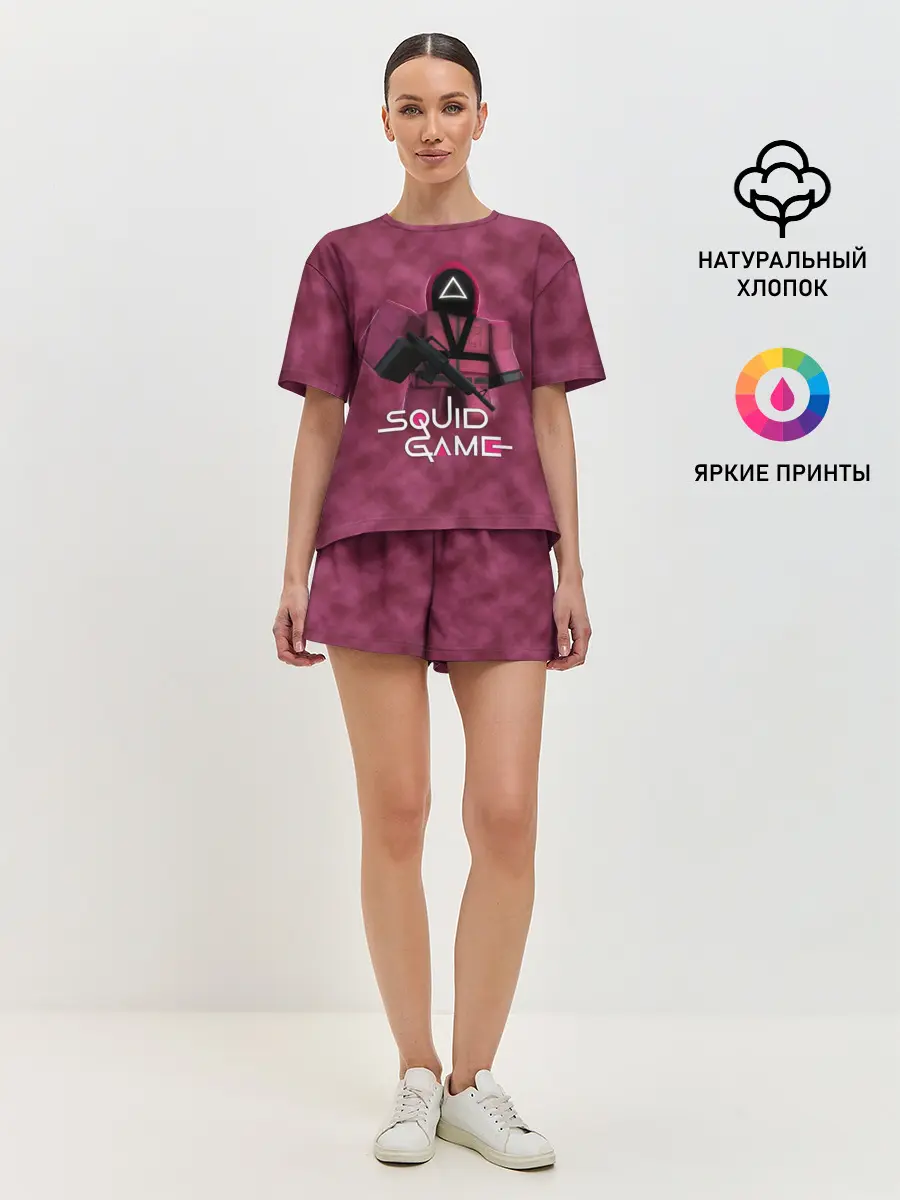 Женская пижама с шортами / ИГРА В КАЛЬМАРА РОБЛОКС | SQUID GAME