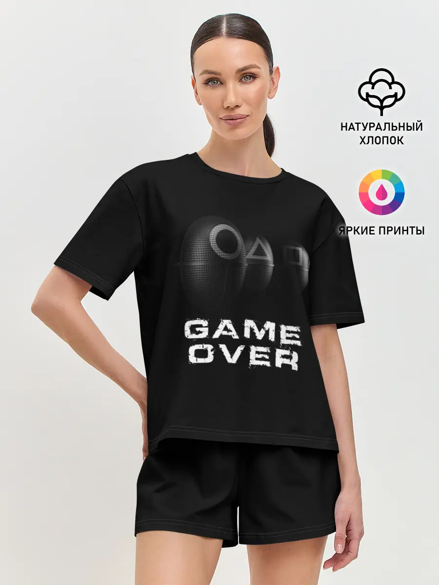 Женская пижама с шортами / ИГРА В КАЛЬМАРА GAME OVER