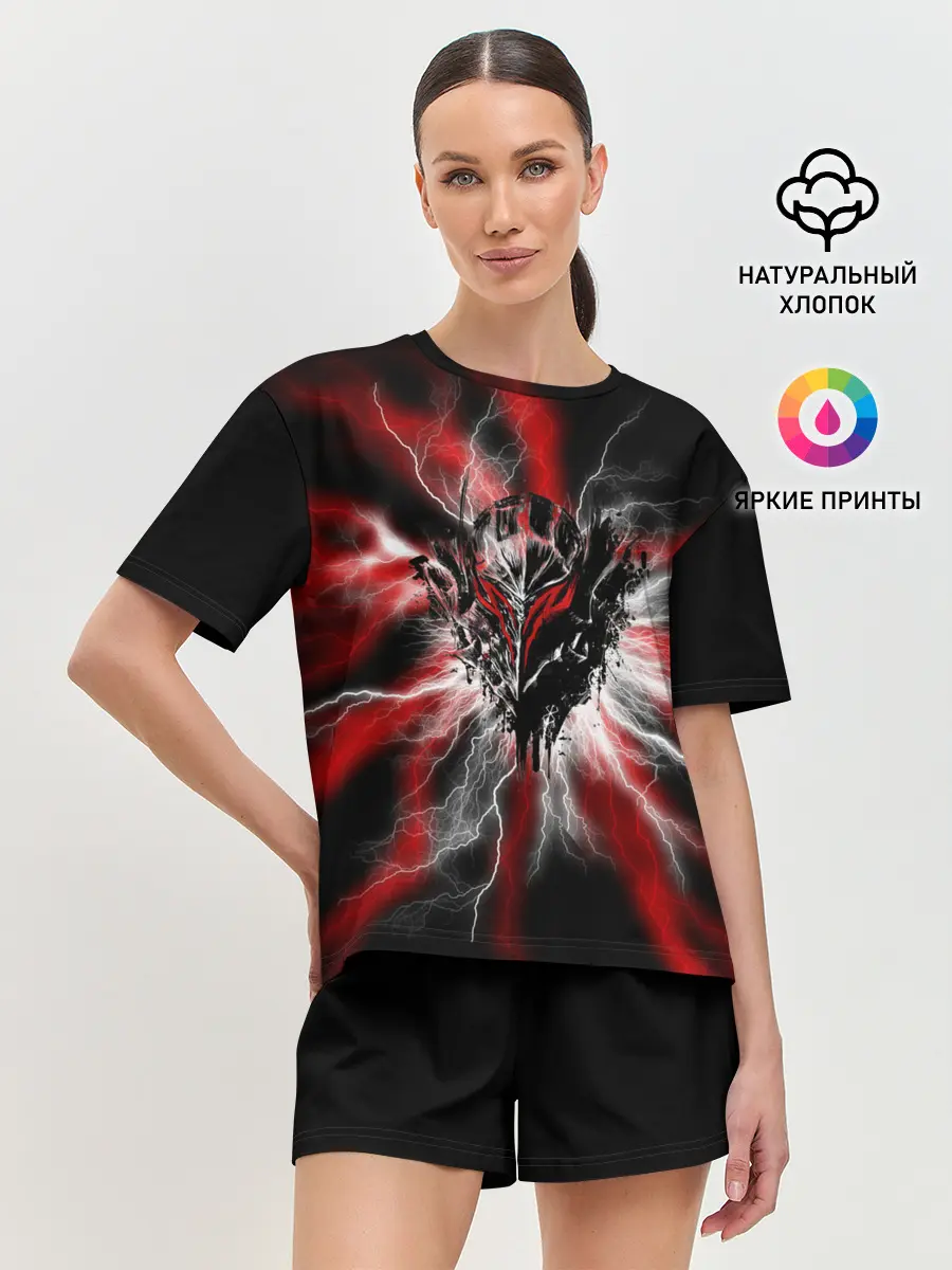 Женская пижама с шортами / Berserk разряд молнии