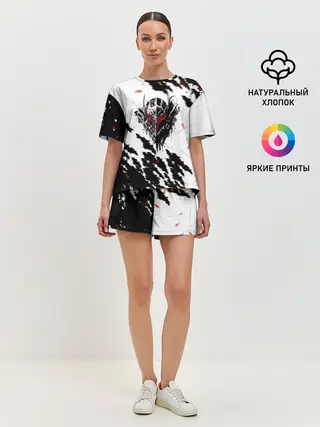 Женская пижама с шортами / Берсерк маска с красными глазами