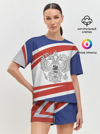 Женская пижама с шортами / Герб России