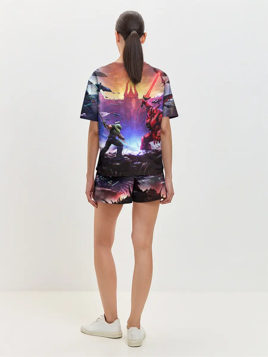 Женская пижама с шортами / DOOM ETERNAL | ДУМ БИТВА В АДУ