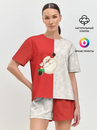 Женская пижама с шортами / Дед Мороз