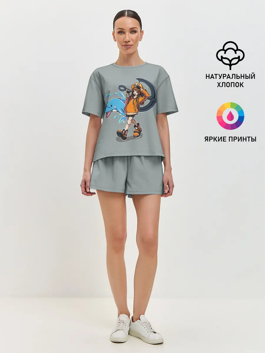 Женская пижама с шортами / May whith dolphin