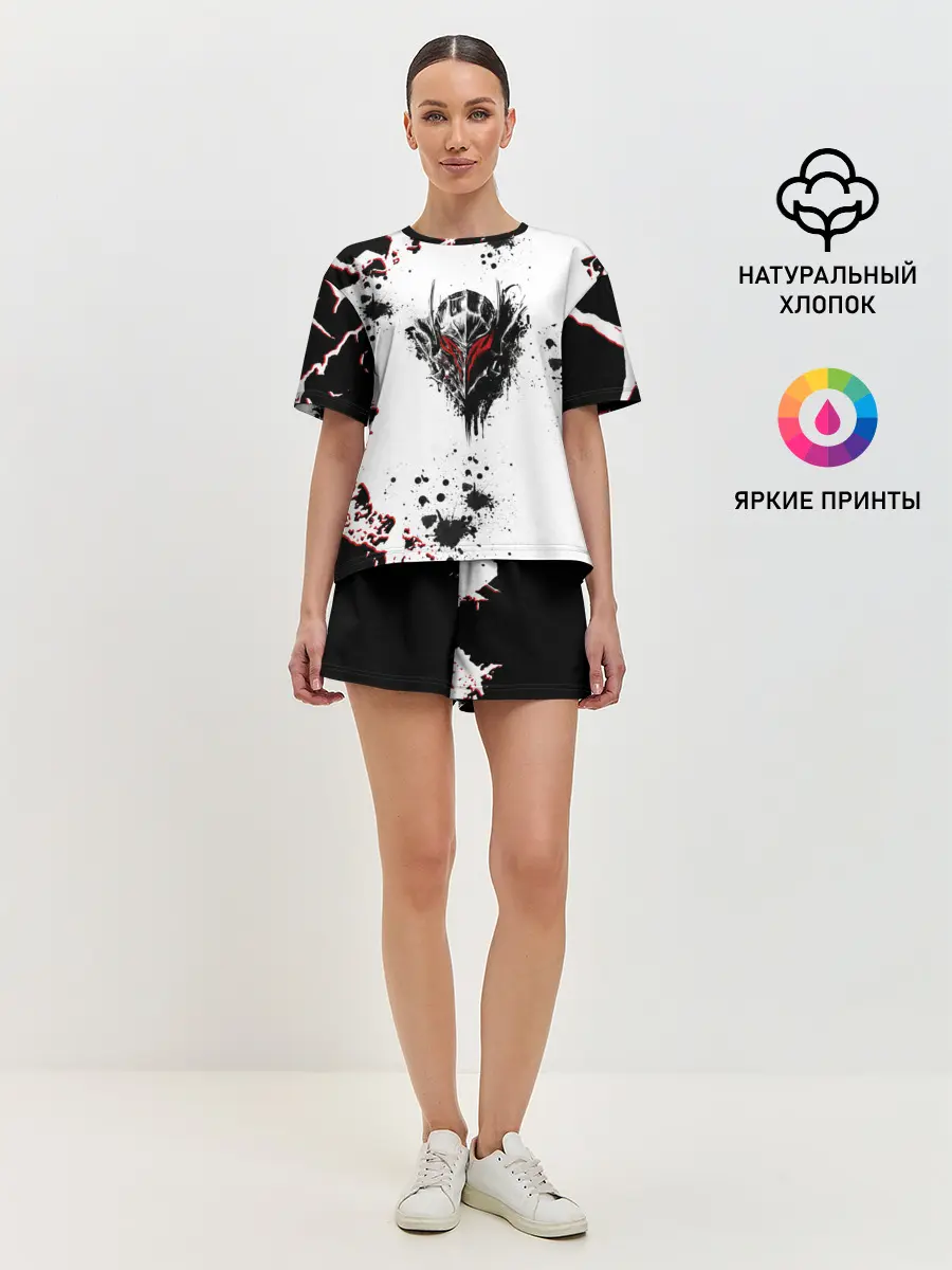 Женская пижама с шортами / Берсерк черная маска.