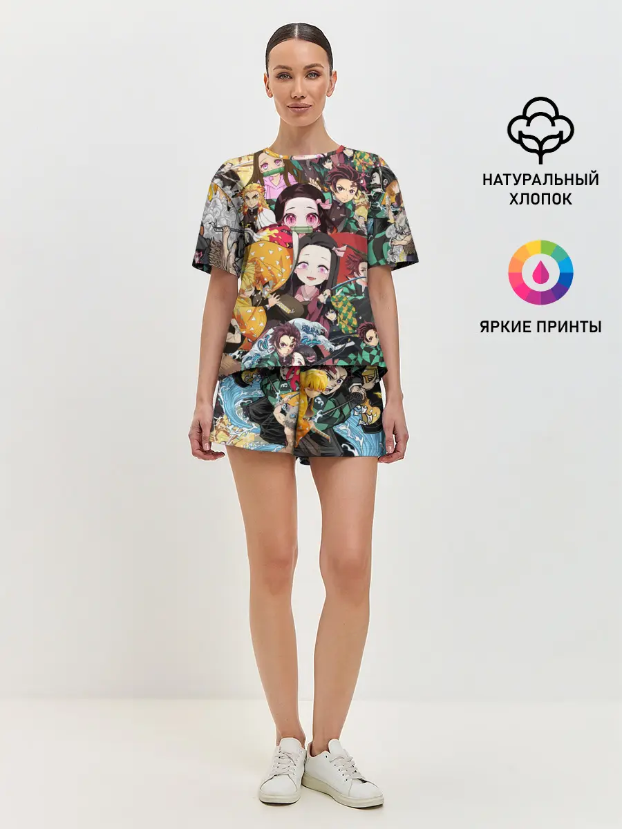 Женская пижама с шортами / КЛИНОК РАССЕКАЮЩИЙ СТИКЕРБОМБИНГ