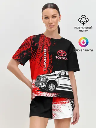 Женская пижама с шортами / Тойота Тундра следы шин