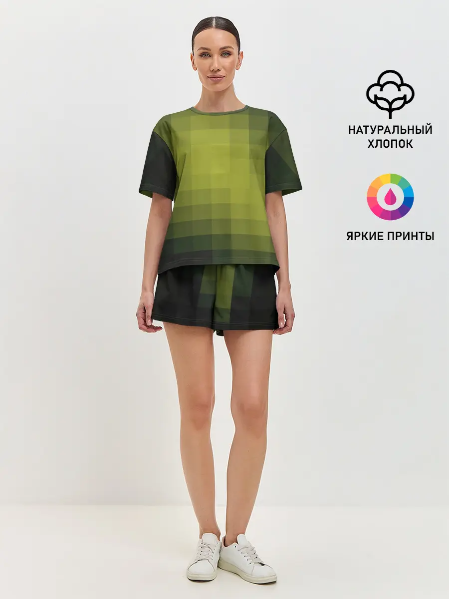 Женская пижама с шортами / Милитари мозаика