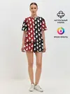 Женская пижама с шортами / Снеговики, снежинки и снег