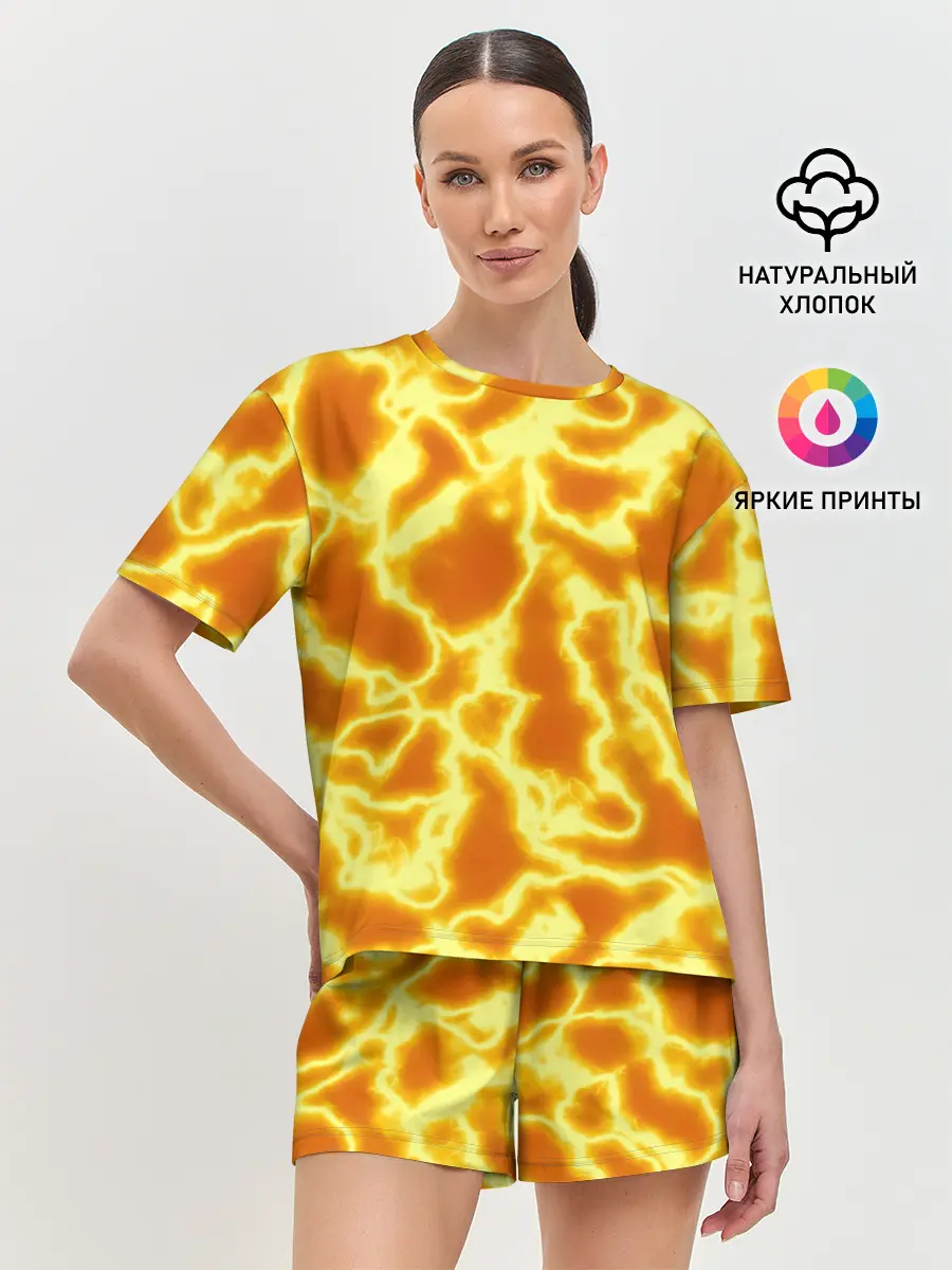 Женская пижама с шортами / Огненная вспышка