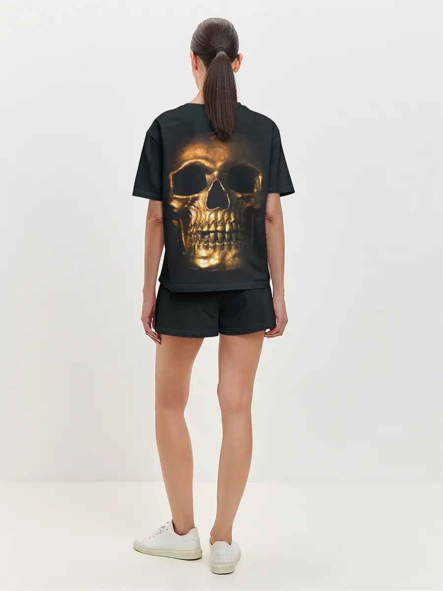 Женская пижама с шортами / Gold Skull