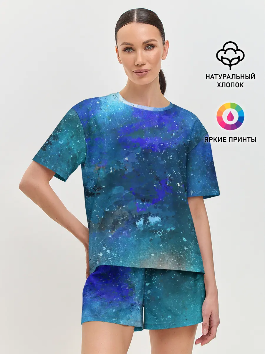 Женская пижама с шортами / Космическое облако