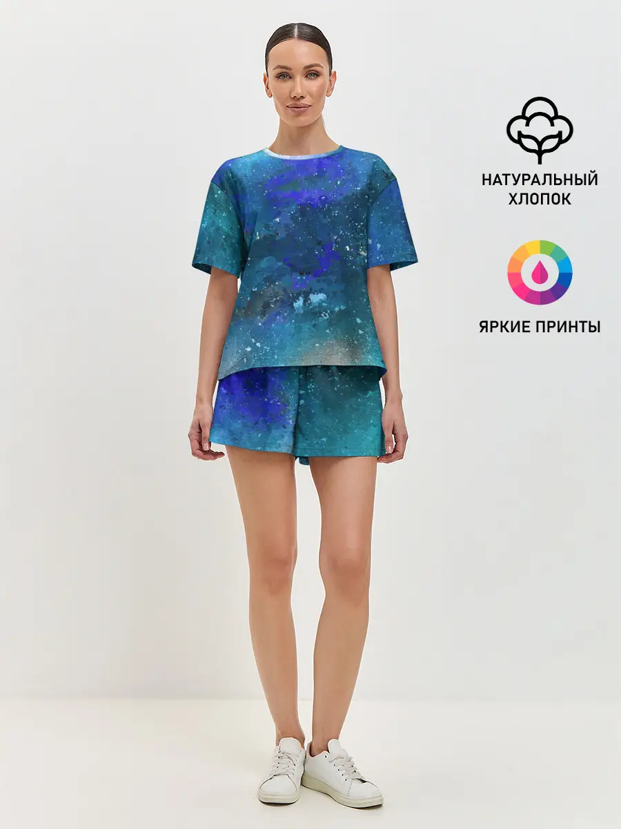Женская пижама с шортами / Космическое облако